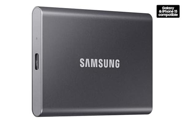 SAMSUNG T7 Portable SSD, 1TB External Solid State Drive, Speeds Up to 1,050MB/s, USB 3.2 Gen 2, Reliable Storage for Gaming, Students, Professionals, MU-PC1T0T/AM, Gray