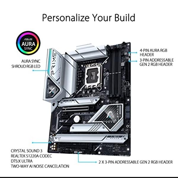 ASUS Prime Z790-A WiFi 6E LGA 1700(Intel 14th,13th&12th) ATX Motherboard (16+1 DrMOS, PCIe 5.0,DDR5,4X M.2 Slots,2.5 Gb LAN,USB 3.2 Gen 2 Front Panel Type-C, Thunderbolt 4/USB4, DP