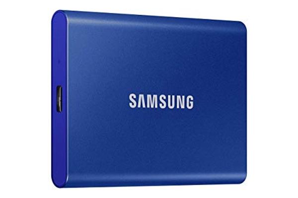 SAMSUNG T7 Portable SSD, 2TB External Solid State Drive, Speeds Up to 1,050MB/s, USB 3.2 Gen 2, Reliable Storage for Gaming, Students, Professionals, MU-PC2T0H/AM, Blue