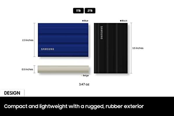 SAMSUNG T7 Shield 2TB, Portable SSD, up to 1050MB/s, USB 3.2 Gen2, Rugged, IP65 Rated, for Photographers, Content Creators and Gaming, External Solid State Drive ‎(MU-PE2T0K/AM, 20
