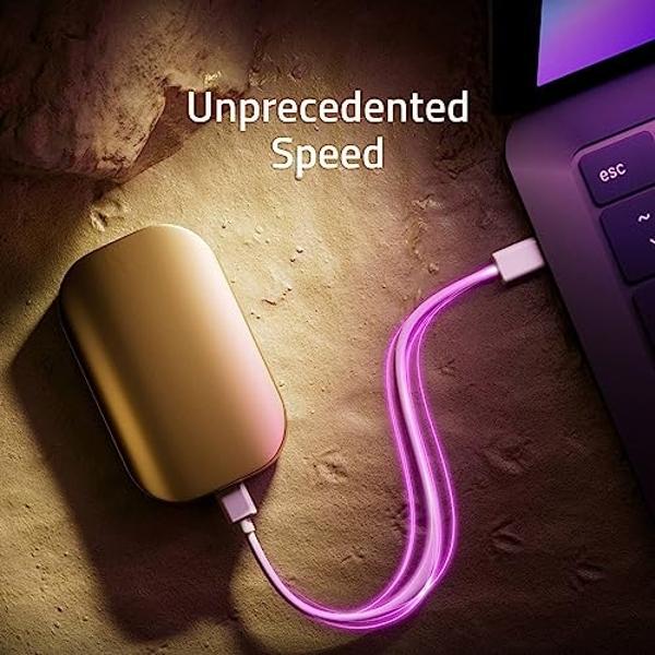 SK hynix Beetle X31 1TB Portable SSD with DRAM, up to 1050MB/s, USB 3.2 Gen2, External Hard Drive Compatible with PC, Mac, Laptop, PS5 (Champagne Gold)