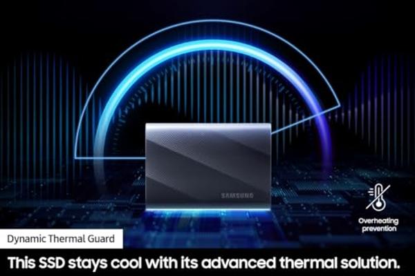 SAMSUNG T9 Portable SSD 1TB, USB 3.2 Gen 2x2 External Solid State Drive, Seq. Read Speeds Up to 2,000MB/s for Gaming, Students and Professionals, MU-PG1T0B/AM, Black