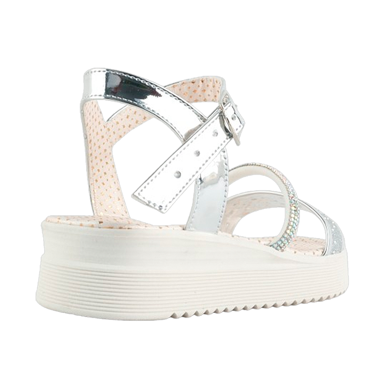 Huarache Niña Sandalia Plataforma Pedreria Fiesta Moda Tornasol 185-P