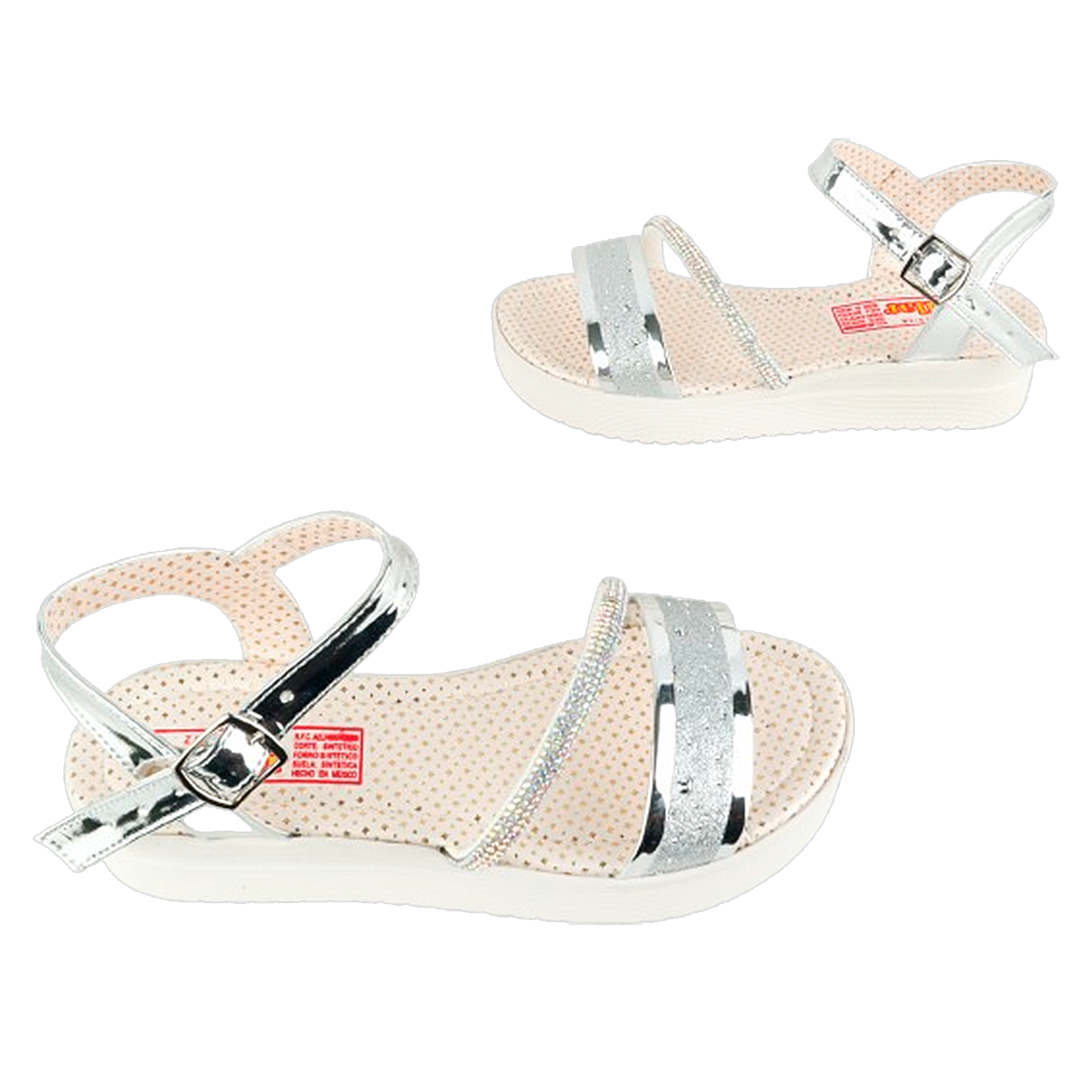 Huarache Niña Sandalia Plataforma Pedreria Fiesta Moda Tornasol 185-P