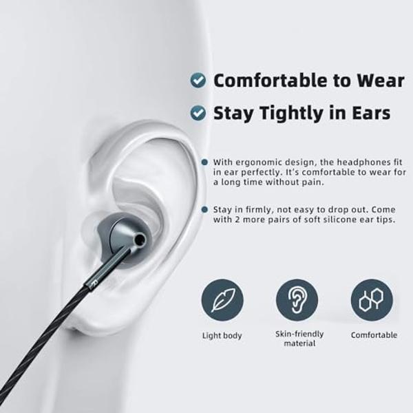 JVC Gumy in Ear Earbud Headphones with Paper Package, Powerful Sound, Comfortable and Secure Fit, Silicone Ear Pieces S/M/L - HAFX7BN (Black)
