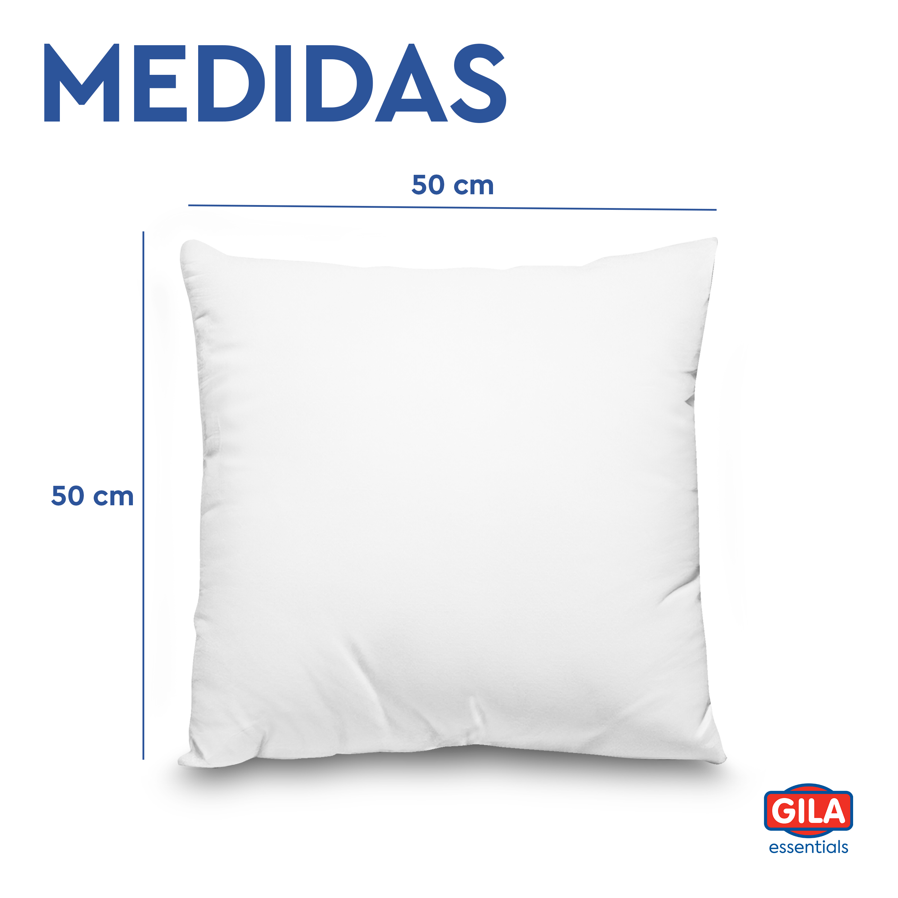 GILA Relleno para Cojín Hipoalergénico e Impermeable | Paquete de 4 Piezas de 50 x 50 cm