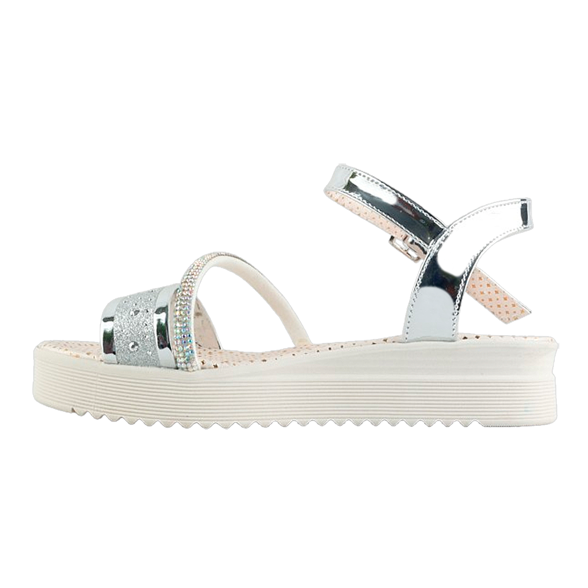 Huarache Niña Sandalia Plataforma Pedreria Fiesta Moda Tornasol 185-P