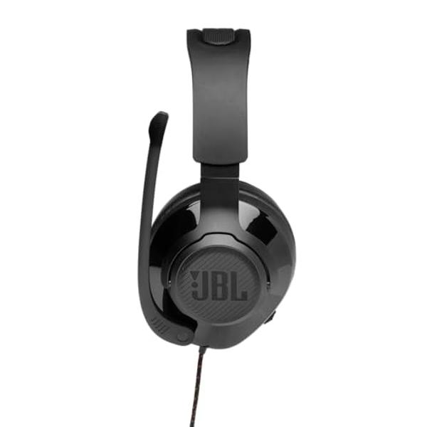 JBL Quantum 200 - Wired over-ear gaming headset with Voice focus directional flip-up mic and memory foam ear cushions (Black)