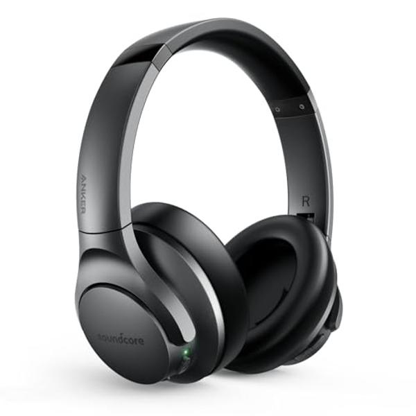 Soundcore Anker Life Q20 Hybrid Active Noise Cancelling Headphones, Wireless Over Ear Bluetooth Headphones, 60H Playtime, Hi-Res Audio, Deep Bass, Memory Foam Ear Cups, Travel, Off
