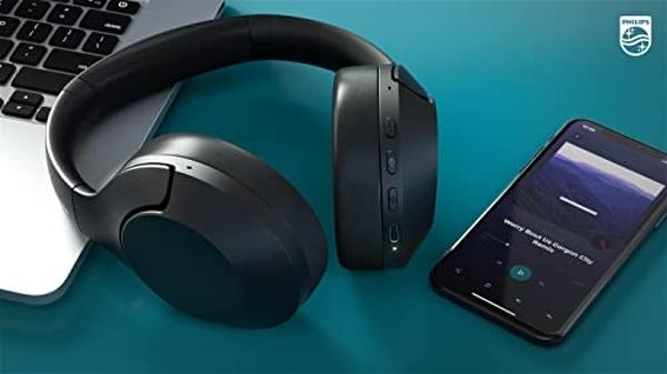 Philips H8506 Over-Ear Bluetooth Headphones with Noise Canceling Pro, Hi-Res Audio, 60-Hour Battery, Fast Charging, Lightweight, Soft Ear Cups, Bluetooth Multi-Point, App Control, 