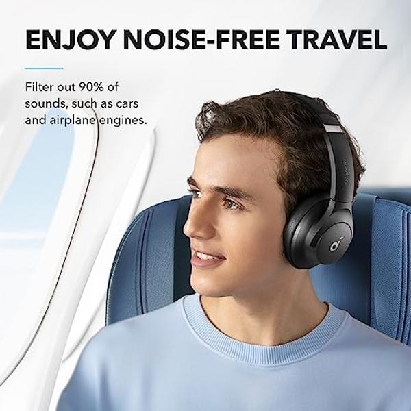 Soundcore Anker Life Q20 Hybrid Active Noise Cancelling Headphones, Wireless Over Ear Bluetooth Headphones, 60H Playtime, Hi-Res Audio, Deep Bass, Memory Foam Ear Cups, Travel, Off