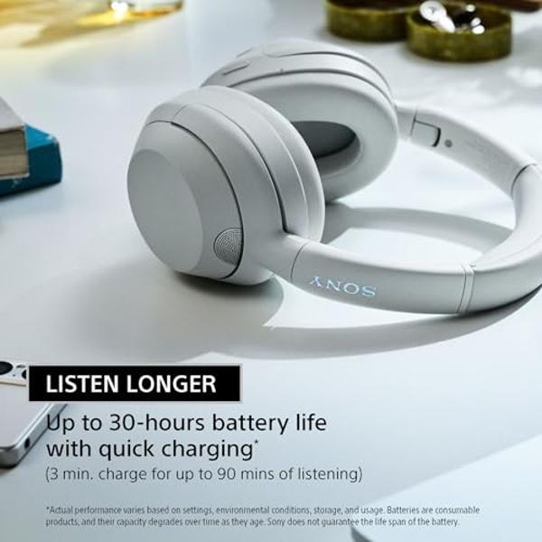 Sony ULT WEAR Over-Ear Noise Cancelling Bluetooth Headphones with Alexa Built-in, Comfortable Design, 30-Hour Battery, Massive Bass, Off White