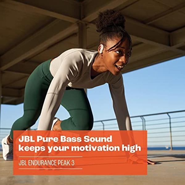 JBL Endurance Peak 3 - Dust and Water Proof (IP68) True Wireless Active Earbuds, Pure Bass Sound, Up to 50 Total Hours of Playback with Speed Charge, Ambient Aware & Talk Thru (Whi