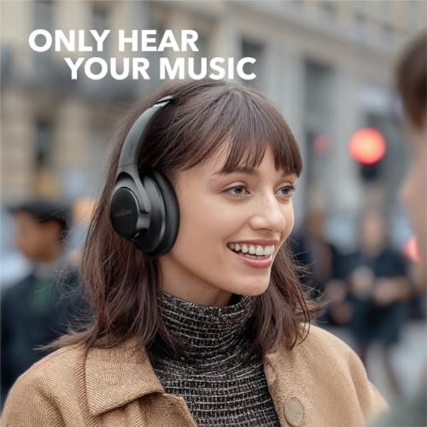 Soundcore Anker Life Q20 Hybrid Active Noise Cancelling Headphones, Wireless Over Ear Bluetooth Headphones, 60H Playtime, Hi-Res Audio, Deep Bass, Memory Foam Ear Cups, Travel, Off