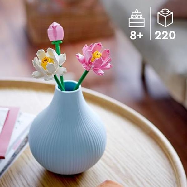 LEGO Lotus Flower - Building Toy for Kids, Girls & Boys, Ages 8+ - Artificial Lotus for Home Decor & Display - Gift for Mother's Day - 40647