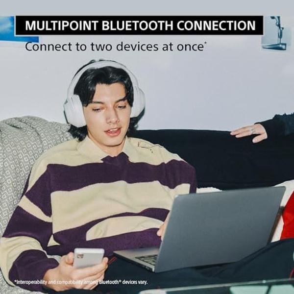 Sony ULT WEAR Over-Ear Noise Cancelling Bluetooth Headphones with Alexa Built-in, Comfortable Design, 30-Hour Battery, Massive Bass, Off White