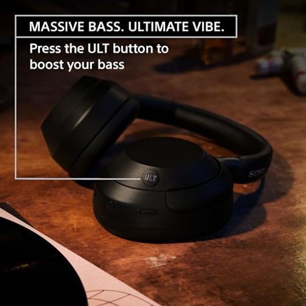 Sony ULT WEAR Over-Ear Noise Cancelling Bluetooth Headphones with Alexa Built-in, Comfortable Design, 30-Hour Battery, Massive Bass, Black