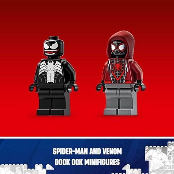 LEGO Marvel Venom Mech Armor vs. Miles Morales, Posable Action for Kids, Marvel Building Set with Minifigures, Travel Toy, Super Hero Battle Gift for Boys and Girls Aged 6 and Up, 