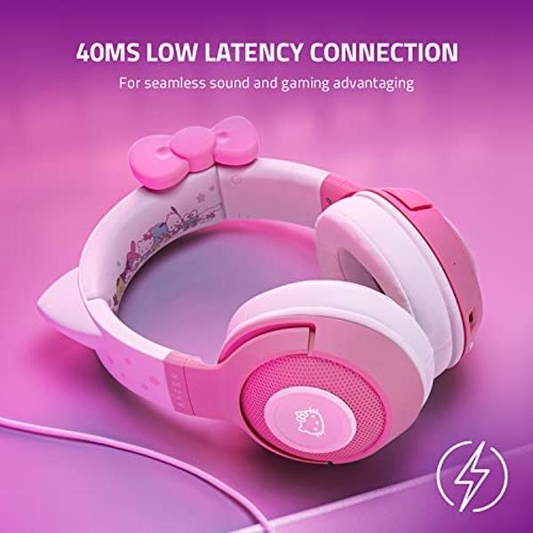 Razer Kraken BT Headset: Bluetooth 5.0-40ms Low Latency Connection - Custom-Tuned 40mm Drivers - Beamforming Microphone - Powered by Razer Chroma - Hello Kitty & Friends Edition