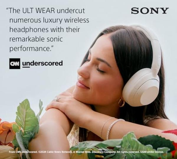Sony ULT WEAR Over-Ear Noise Cancelling Bluetooth Headphones with Alexa Built-in, Comfortable Design, 30-Hour Battery, Massive Bass, Off White
