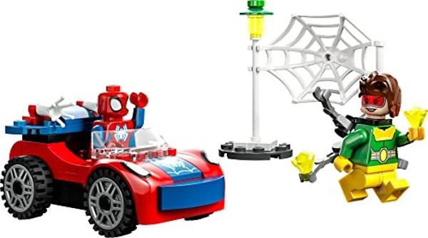 LEGO Marvel Spider-Man's Car and Doc Ock Building Set, Spidey and His Amazing Friends Buildable Toy for Kids 4 Plus Years Old with Glow in The Dark Pieces, 10789