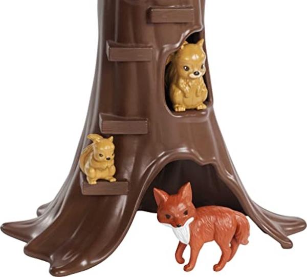 Barbie Vet Doll & Playset, Animal Rescuer Theme with 8 Wildlife Figures, Treehouse, Care Station, Rope Bridge & Accessories