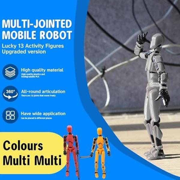 MerryXD T13 Action Figure,Assembly Completed Dummy Nova Titan Lucky 13 Action Figure 3D Printed Multi-Jointed Movable Toy Grow in The Dark Blue