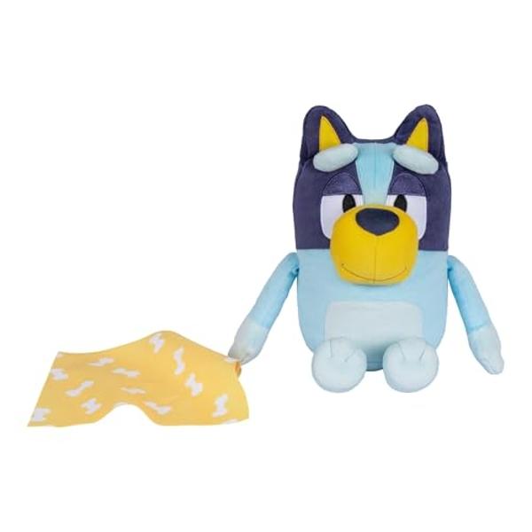 Bluey Sleepy Time 13 Inch Plush with Blanket, Press Tummy to Hear 7 Fun Phrases, Sing Along to The Theme Song, So Soft Made with Deluxe Fabrics and Detailed Stitching | Amazon Excl