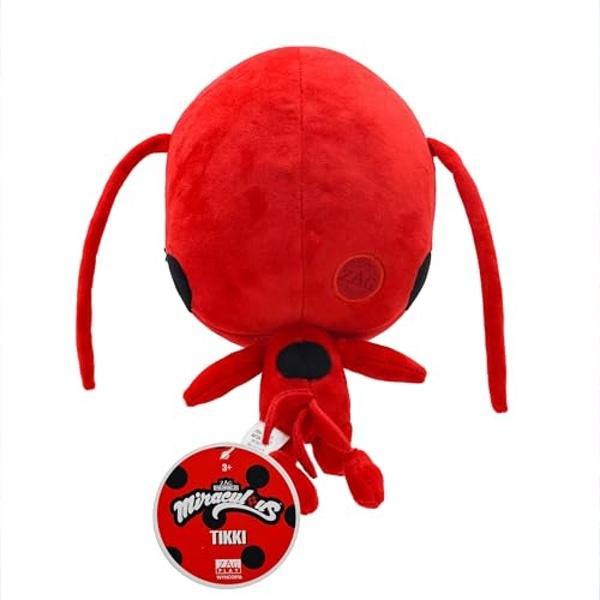 Miraculous Ladybug Kwami Mon Ami Plush Toy - Tikki The Ladybug, Super Soft Stuffed Animal - 9-inch Collectible Plush Figure, Ladybug & Cat Noir, Gift Stocking Stuffer for Kids & Co