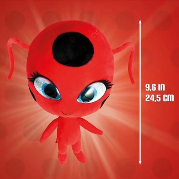 Miraculous Ladybug Kwami Mon Ami Plush Toy - Tikki The Ladybug, Super Soft Stuffed Animal - 9-inch Collectible Plush Figure, Ladybug & Cat Noir, Gift Stocking Stuffer for Kids & Co