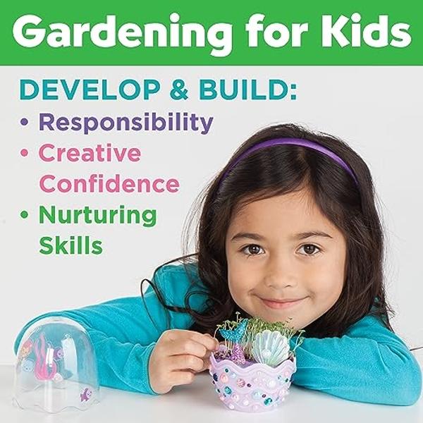 Creativity for Kids Mini Garden: Mermaid Terrarium Kit - Mermaid Gifts for Girls, Crafts for Kids & Toys Ages 6-8+, Stocking Stuffers