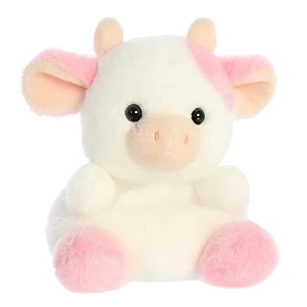 Aurora® Adorable Palm Pals™ Belle Strawberry Cow™ Stuffed Animal - Pocket-Sized Play - Collectable Fun - Pink 5 Inches