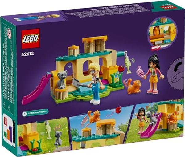 LEGO Friends Cat Playground Adventure, Animal Toy with Figures, Gift Set Idea for Kids, Girls and Boys 5 Years and Up, Pretend Play with Mini-Doll Characters Olly and Liann, 42612
