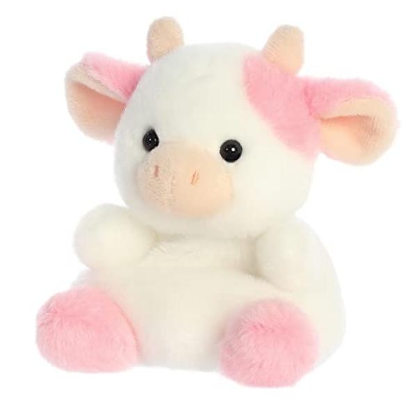 Aurora® Adorable Palm Pals™ Belle Strawberry Cow™ Stuffed Animal - Pocket-Sized Play - Collectable Fun - Pink 5 Inches