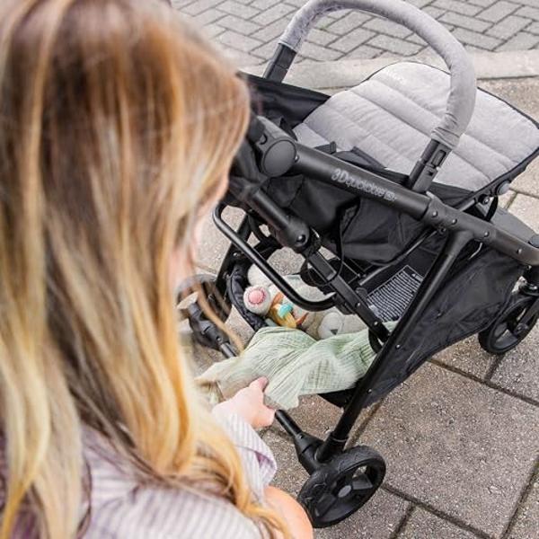 Ingenuity 3Dquickclose CS+ Compact Fold Stroller – Lightweight Stroller with Oversized Canopy, Extra-Large Storage and Compact Fold, CarSeat Compatible, Gray