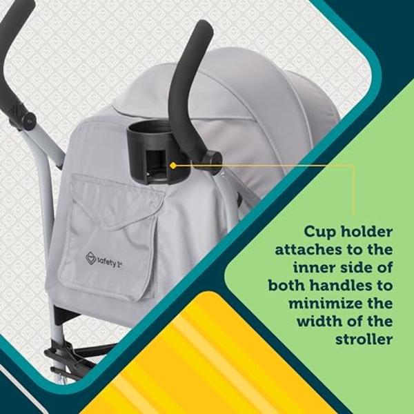 Ingenuity 3Dquickclose CS+ Compact Fold Stroller – Lightweight Stroller with Oversized Canopy, Extra-Large Storage and Compact Fold, CarSeat Compatible, Gray