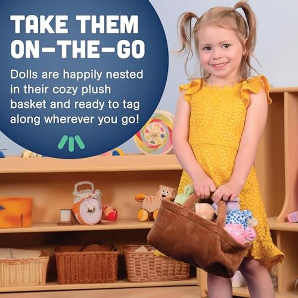 Creative Minds Basket of Babies Soft Baby Dolls, Sensory Toys, Multicultural, Diversity, Inclusion and Social Emotional Learning, Baby Toys for All Ages, Set of 6 Plush Dolls, Mult