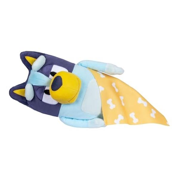 Bluey Sleepy Time 13 Inch Plush with Blanket, Press Tummy to Hear 7 Fun Phrases, Sing Along to The Theme Song, So Soft Made with Deluxe Fabrics and Detailed Stitching | Amazon Excl