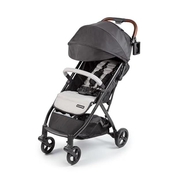 Ingenuity 3Dquickclose CS+ Compact Fold Stroller – Lightweight Stroller with Oversized Canopy, Extra-Large Storage and Compact Fold, CarSeat Compatible, Gray