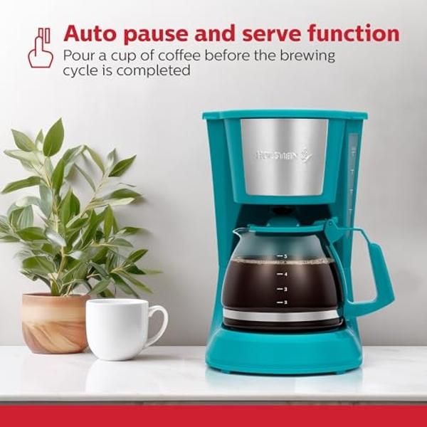 BLACK+DECKER 12 Cup Thermal Programmable Coffee Maker with Brew Strength and VORTEX Technology, Black/Steel