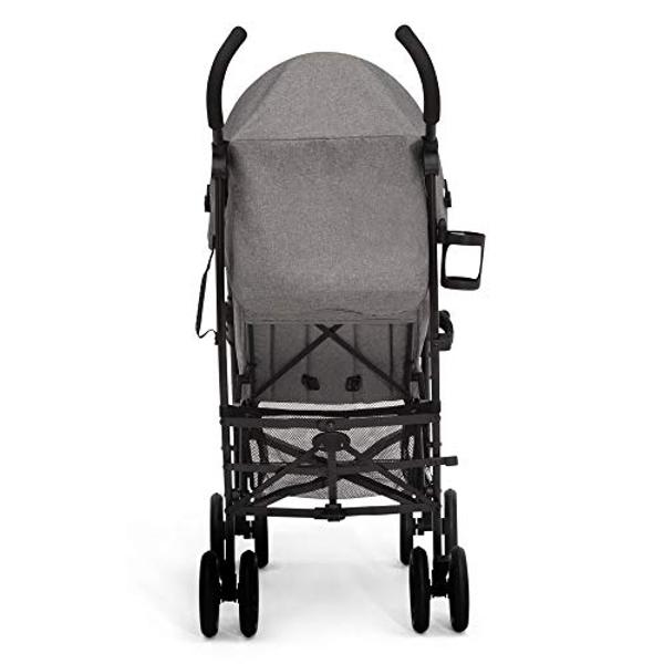 Jeep PowerGlyde Plus Stroller by Delta Children Lightweight Travel Stroller with Smoothest Ride, Aluminum Frame, 4-Position Recline, Extra Large Storage Basket, Grey