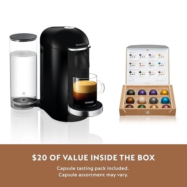 Nespresso Vertuo Plus Deluxe Coffee and Espresso Maker by Breville, Black