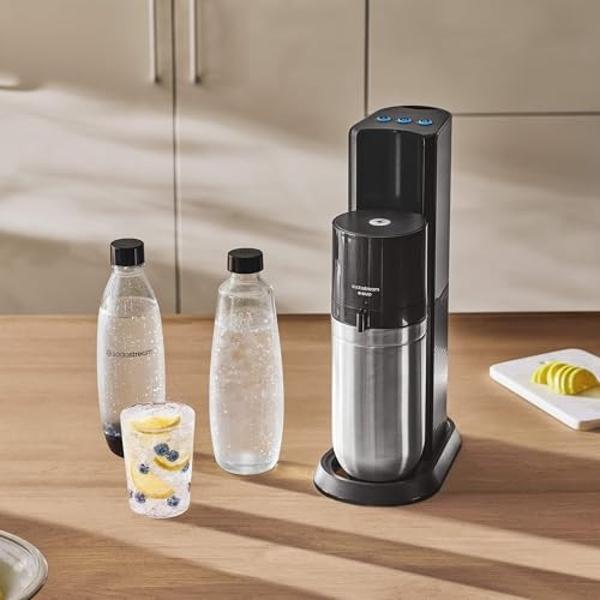 SodaStream E-Duo Sparkling Water Maker (Black) with CO2 and Carbonating Bottle