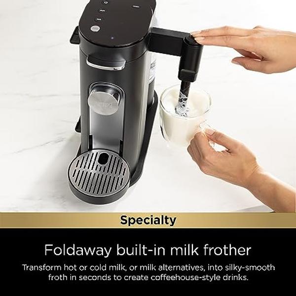 Ninja Specialty Coffee Maker, Hot & Iced Coffee, 6 Brew Styles, 8 Sizes, Small Cup to Travel Mug, 10-Cup Carafe, Fold-Away Frother, Permanent Filter, Removable Reservoir, Black, CM