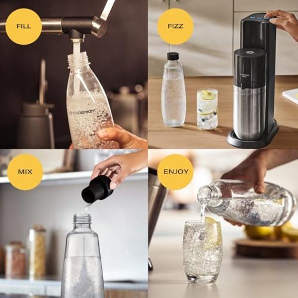 SodaStream E-Duo Sparkling Water Maker (Black) with CO2 and Carbonating Bottle