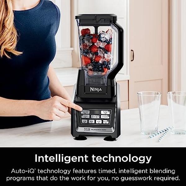 Ninja BL642 Nutri Ninja Personal & Countertop Blender with 1200W Auto-iQ Base, 72 oz. Pitcher, and 18, 24, & 32 oz. To-Go Cups with Spout Lids, For Smoothies, Shakes & More, Dishwa
