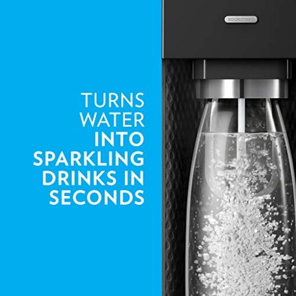 SodaStream - Aqua Fizz Sparkling Water Maker | STARTER KIT | GLASS Carbonator | CQC CO2 System | Includes 2x Elegant Glass Carafes, 1x CO2 Cylinder | Dishwasher Safe | Black