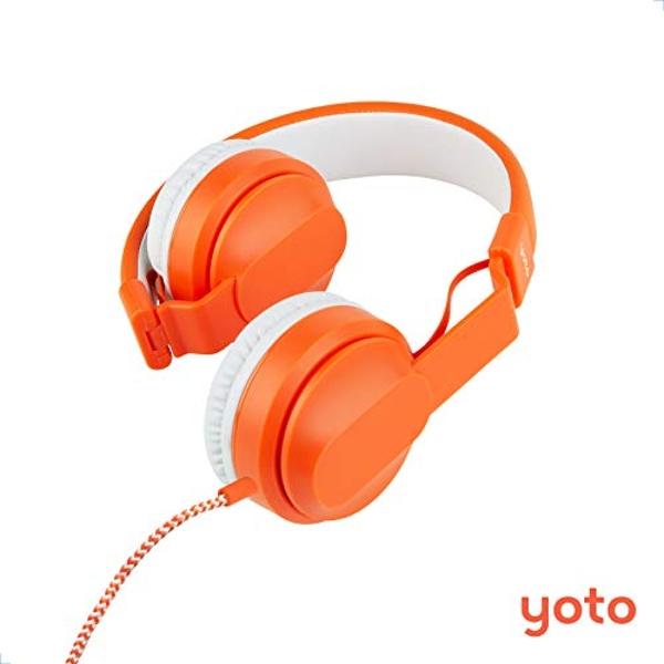 Yoto Wired Headphones – Kids Accessories, Lightweight Adjustable & Foldable Over-Ear Earphones with Travel Bag, Volume-Limiting for Safe Listening & Daisy Chain Feature for Audio S