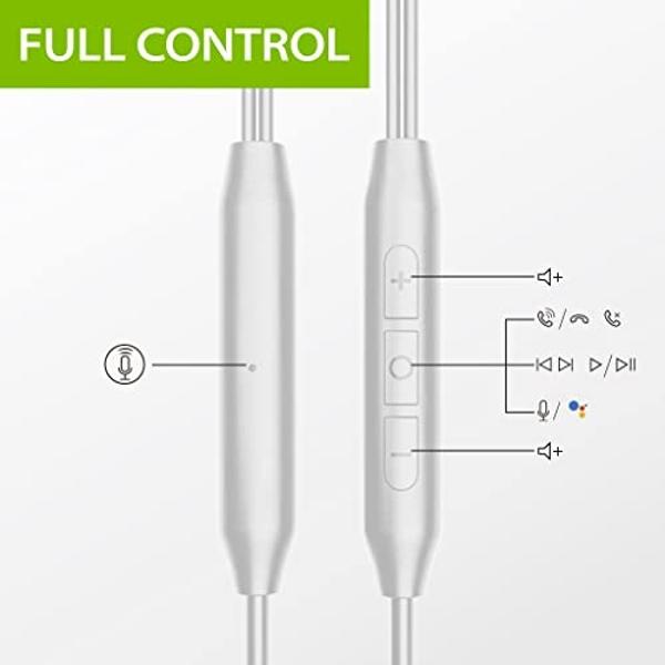 Avantree E171 - AUX 3.5mm Wired Earbuds with Microphone & in-Line Volume Control, Compatible with Traditional 3.5mm AUX Phones Corded Headphones with Ear Hook for Running & Sports,