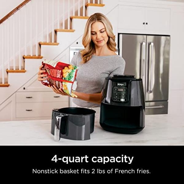 Ninja Air Fryer, Roast, Bake, Air Fry, Roast, Broil, Reheats, & Dehydrates, 4-in-1, Fries, Frozen Food, Veggies, and Juicy Meat, Less Oil, Easy Meals, Healthy Meals, Compact, 4 QT,